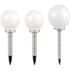 Image de 3x Led Lampes À Prises Solaires Boule De Jardin Lumières Terrasses Spot Extérieur Diamètre 2x 15 Cm, 1x 10 Cm
