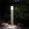 Image de Lampadaire D'Extérieur Pour Chemin H 80 Cm Lampe De Jardin Lampe D'Extérieur En Acier Inoxydable, Opale En Plastique Argenté, 1x Douille E27, Dxh 14x80 Cm