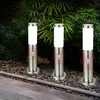 Image de Lampe De Chemin Led Lampadaire Lumière De Jardin En Acier Inoxydable Lumière D'Extérieur Avec Détecteur De Mouvement, Argent, 9w 810lm Blanc Chaud, Dxh 12,7x45 Cm, Lot De 3