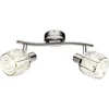 Image de Plafonnier Verre Cristal Lumineux Salon Spots Chromés Orientable En Set Comprenant Ampoules Led