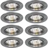 Image de Etc-shop - Lot De 8 Lampes Encastrées Spots Alu Salle À Manger Éclairage Rotatif Argenté