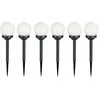 Image de 6x Led Lampes À Boule Solaire Éclairage De Jardin Terrasses Extérieures Plug Lumières De Pointe De Terre