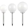 Image de Ensemble De 3 Lampes Solaires À Led, Lampes Boules, Blanches, Lampes De Jardin, Allées Extérieures, Éclairage, Terrasses, Piquets De Sol, Lampes D'Extérieur, Lampes À Brancher