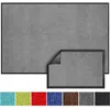 Image de Tapis De Porte Paillasson D'Entrée Monochrom Gris Argent 40 X 60 Cm