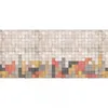 Image de Papier Peint Panoramique Motif Mosaïque Tapisserie Panoramique Originale Pour Salon Papiers Peints Panoramique Multicolore Design - Beige, Crème, Jaune, Gris, Rouge
