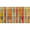 Image de Papier Peint Panoramique Multicolore À Rayures Tapisserie Panoramique Originale Motif Floral Papiers Peints Panoramique Idéal Pour Salon - Marron, Crème, Jaune, Gris, Orange