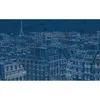 Image de Papier Peint Panoramique Paris Bleu & Blanc Tapisserie Panoramique Moderne Toits De Paris Papier Peint Panoramique Tour Eiffel Imitation Béton
