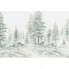 Image de Papier Peint Panoramique Paysage Forêt Gris & Blanc Tapisserie Panoramique Arbre Grise Pour Salon Papier Peint Panoramique Nature & Neige Pour Chambre - Orange, Rouge, Turquoise, Violet