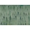 Image de Papier Peint Panoramique Aquarelle Vert Tapisserie Panoramique Verte Forêt De Sapins Pour Chambre Papier Peint Panoramique Arbre Idéal Salon - Orange, Rouge, Turquoise, Violet