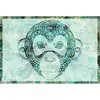 Image de Papier Peint Panoramique Oriental Motif Singe Tapisserie Panoramique Animaux Pour Salon Papiers Peints Panoramique Idéal Pour Chambre - Orange, Rouge, Turquoise, Violet