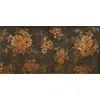 Image de Papier Peint Panoramique Floral Doré & Marron Tapisserie Panoramique Fleurie Idéale Chambre Papier Peint Panoramique Fleuri Fond Noir - Orange, Rouge, Turquoise, Violet