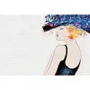 Image de Papier Peint Panoramique Design Femme & Mur Brique Tapisserie Panoramique Blanche & Bleu Effet Peinture Papier Peint Panoramique Moderne Chambre - Orange, Rouge, Turquoise, Violet