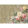 Image de Papier Peint Panoramique Shabby Chic Vintage Tapisserie Panoramique Romantique Fleurie Idéale Salon Papier Peint Panoramique Floral Beige & Rose - Orange, Rouge, Turquoise, Violet