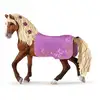Image de Figure de cheval Schleich Paso Fino 42468 étalon avec couverture décorative violette marron - Neuf
