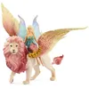 Image de Figurine Elfe sur lion ailé, Figurine fée détachable chevauchant un lion rose magique avec des parties mobiles, figurine magique - Neuf