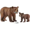 Image de Schleich Ours grizzly femelle avec ourson