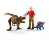 Image de Attaque Tyrannosaure Rex Dinosaurs Figurine, Coffret schleich avec 1 figurine humaine articulée et 1 figurine Trex et 1 figurine béb - Neuf