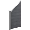 Image de Clôture de jardin WPC 'Segovia' Élément incliné 180 x 96 cm Protection visuelle Gris