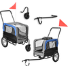 Image de Remorque de vélo 2 en 1 Remorque Jogger Remorque pour chien Transport de chiens Bleu / Gris / Noir [pro.tec]