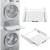 Image de [en.casa] - Kit De Superposition Avec Tablette Coulissante Pour Lave-linge Sèche-linge Standard Blanc
