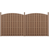 Image de Clôture de jardin WPC Clôture pare-vue Clôture brise-vent Clôture à lamelles 376x(165-185)cm Ronde