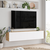 Image de Table TV 'Lapinlahti' 140 x 31,5 x 29,5 cm chêne rustique / blanc
