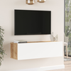 Image de Table TV 'Lapinlahti' 100 x 31,5 x 29,5 cm chêne rustique / blanc
