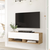 Image de Table TV 'Laitila' 100x31,5x29,5 cm chêne rustique/blanc