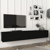 Image de Meuble TV « Vihti » 180 x 31 x 29,5 cm Noir