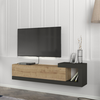 Image de Meuble TV 'Luhanka' 150x29,5x38,5cm chêne / anthracite