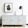 Image de Armoire TV 'Kotka' avec 3 portes métal 113 x 40 x 58 cm blanc