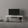 Image de Table TV 'Isokyrö' métal 120 x 40 x 40 cm blanc