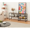 Image de Table TV 'Västiarharg' avec 3 étagères Structure métallique 120 x 30 x 46 cm Noir / aspect noyer
