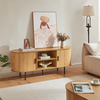 Image de Armoire TV 'Tvedestrand' avec 2 portes 140 x 40 x 55 cm Bambou naturel