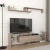 Image de Armoire TV 'Liksefte' avec étagère murale TV Lowboard 154 x 28 x 42 cm avec espace de rangement imitation chêne
