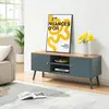 Image de Meuble TV 'Reyljand' avec 2 portes 120 x 35 x 50 cm gris / imitation chêne