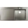 Image de Évier encastrable Hansgrohe S71 S715-F450, dimensions 450 mm, avec égouttoir intégré sur le côté gauche, en acier inoxydable
