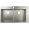 Image de Hansgrohe - Evier À Encastrer 2 Bacs S71 1 Trou Sans Vidage Inox