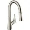 Image de Mitigeur de cuisine Hansgrohe Talis M51, monocommande, hauteur 160 mm, douchette extractible, 2 jets, système sBox, finition en acier inoxydable
