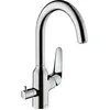 Image de robinet de cuisine monocommande Hansgrohe Focus M42, hauteur 220 mm, avec valve d'arrêt intégrée, 1 jet, finition chrome