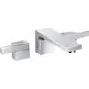 Image de Robinet de lavabo encastré AXOR Edge, 3 trous, pour montage mural, avec un bec de 190 mm et un système de bonde à ouverture par pression - Finition diamant, chrome