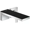 Image de Robinet mitige mural de la série AXOR MyEdition, pour vasque, avec installation encastrée, bec de 221 mm, finition chrome/verre noir