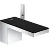 Image de Robinet à levier unique AXOR MyEdition pour lavabo, modèle 70, avec système de vidange à poussoir, finition chrome/verre noir