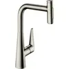 Image de Robinet de cuisine monocommande Hansgrohe Talis Select M51, hauteur 300 mm, douchette extractible, 2 jets, système sBox, finition en acier inoxydable