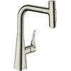 Image de hansgrohe Metris Select M71 Mitigeur de cuisine monocommande 240, douchette extractible, 2 jets, sBox, finition acier inoxydable