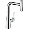 Image de Mitigeur de cuisine Hansgrohe Metris Select M71, monocommande, finition chrome, douchette extractible, 2 jets, système sBox