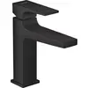 Image de Mitigeur de lavabo hansgrohe Metropol 110 avec garniture d'écoulement Push-Open, noir mat, 1 pièce.