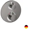 Image de Hansgrohe - Ecostat S - Mitigeur Thermostatique Encastré, 2 Sorties, Chrome Noir Brossé 15758340