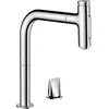 Image de robinet de cuisine Hansgrohe Metris Select M71, monocommande, 2 trous, hauteur 200 mm, douchette extractible, 2 jets, finition chrome