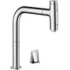 Image de Metris Select Mélangeur De Cuisine 2 Trous 73819000 Chromé , 2jet, Douchette Extractible - Hansgrohe